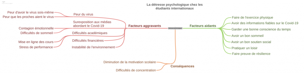 Cartes conceptuelle simplifiée. Facteurs aggravants, aidants et conséquences